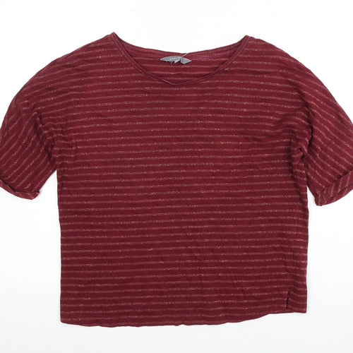 Principles Women's Red Striped Jersey Top Size 10