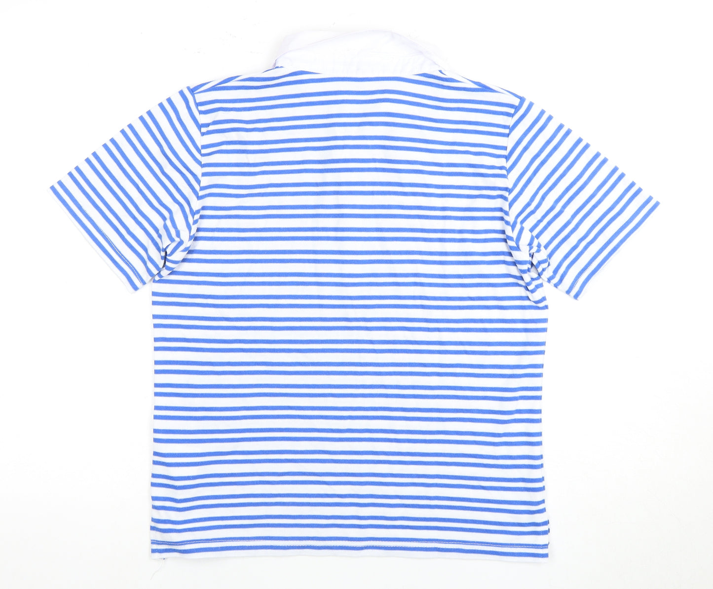 Paramour Women's Blue Striped Polo Shirt M Basic