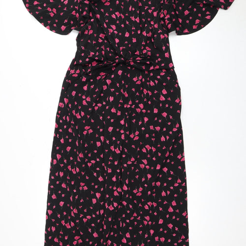 AX Paris Women's Black Floral Jumpsuit Size 14