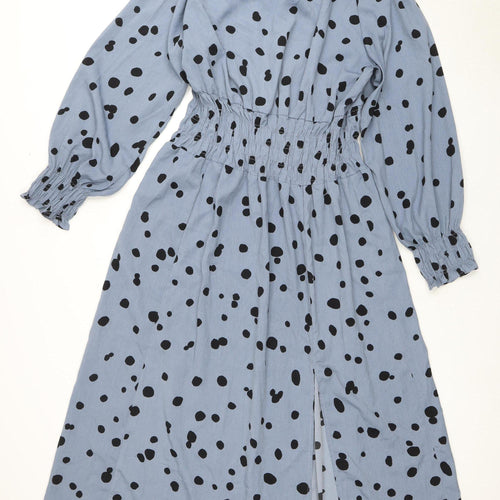 AX Paris Women's Black Polka Dot Long Sleeve Dress Size 14