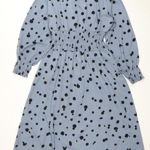 AX Paris Women's Black Polka Dot Long Sleeve Dress Size 14