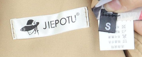 JIEPOUT Women's Beige Belted Trench Coat S