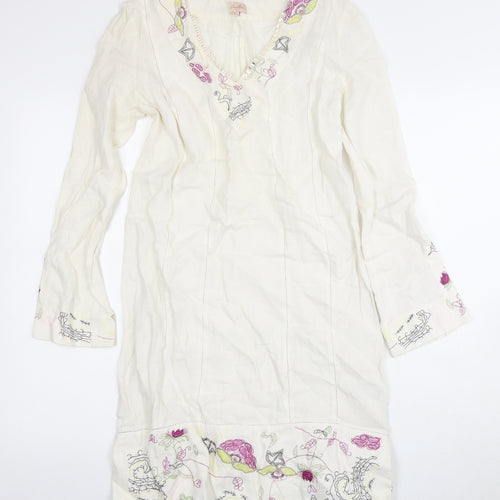 Whistles Women's Ivory V-Neck Floral Shift Dress