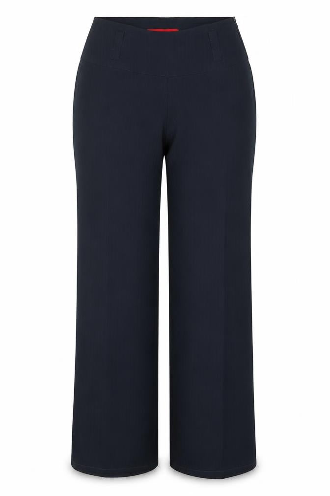 Front view of Bianca Women's Black Wide-Leg Trousers, size 8