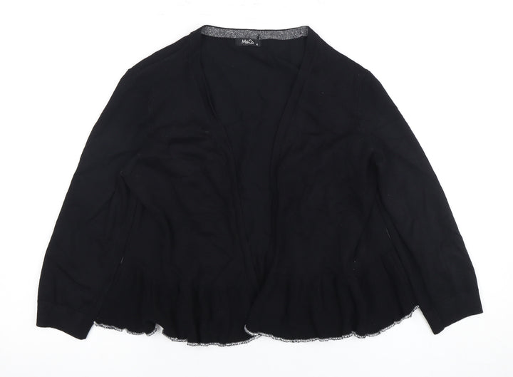 M&Co Women's Black Cardigan Size 12 Regular Fit