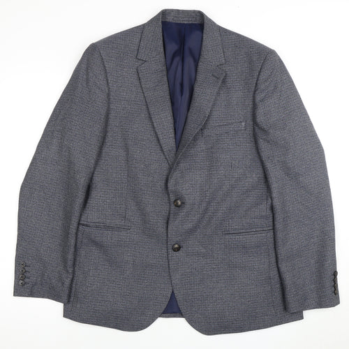 Marks and Spencer Men's Grey Blue Check Blazer 44R