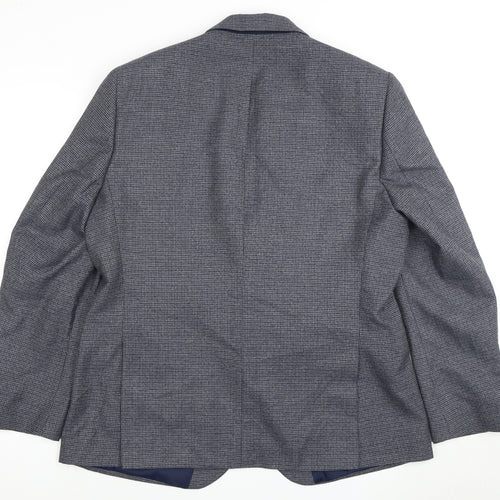 Marks and Spencer Men's Grey Blue Check Blazer 44R