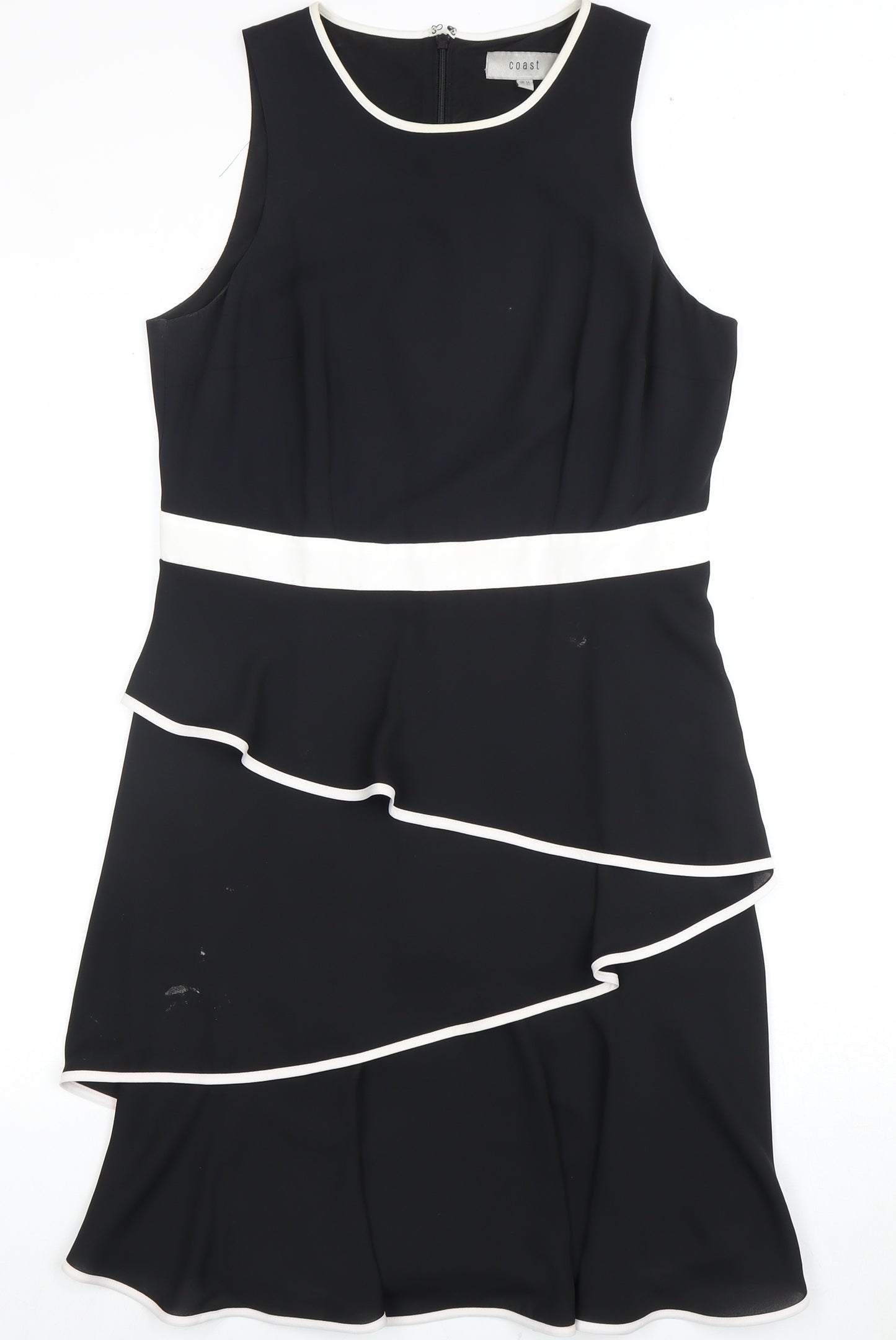 Coast Women's Black Knee Length Shift Dress Size 14