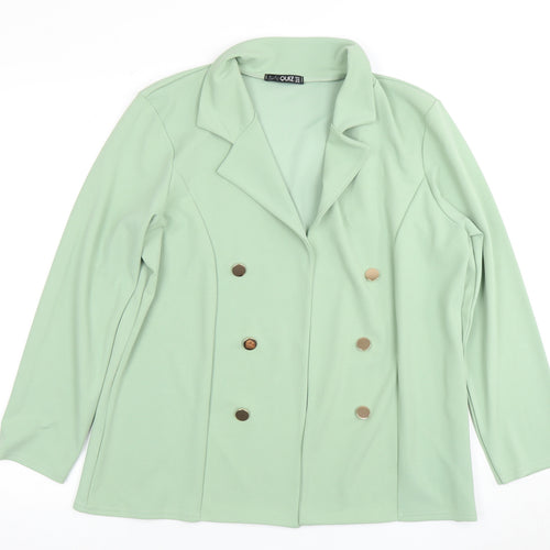 Quiz Women's Green Double-Breasted Blazer, Size 14