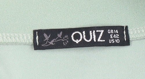 Quiz Women's Green Double-Breasted Blazer, Size 14