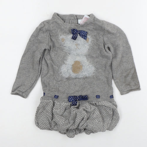 Marks and Spencer Grey Animal Knit Dress 12-18 Months