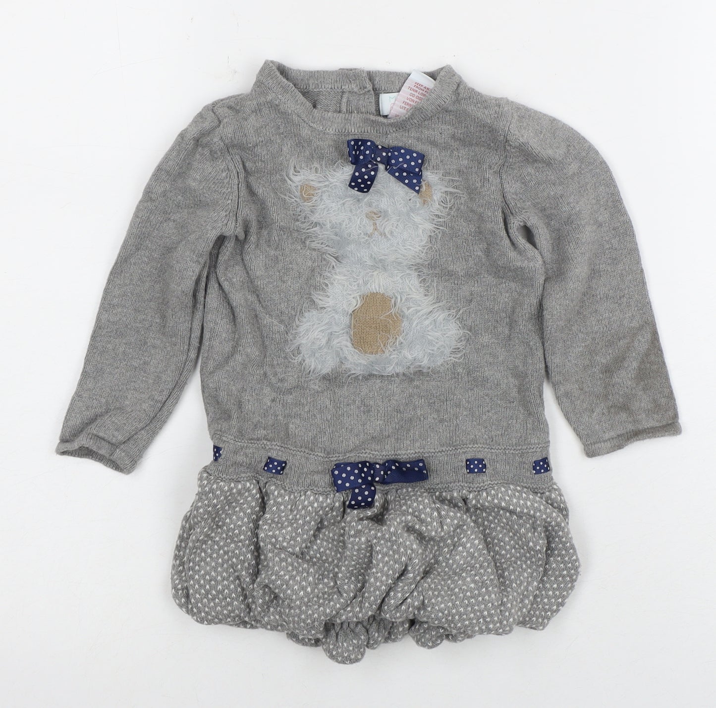Marks and Spencer Grey Animal Knit Dress 12-18 Months