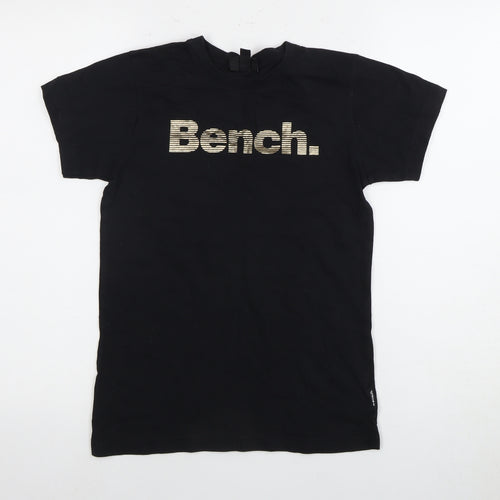 Bench Boys Black Logo T-Shirt, Regular Fit, 11-12 Years