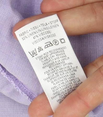 Marks and Spencer Women's Lilac Button-Up Shirt, Size 10