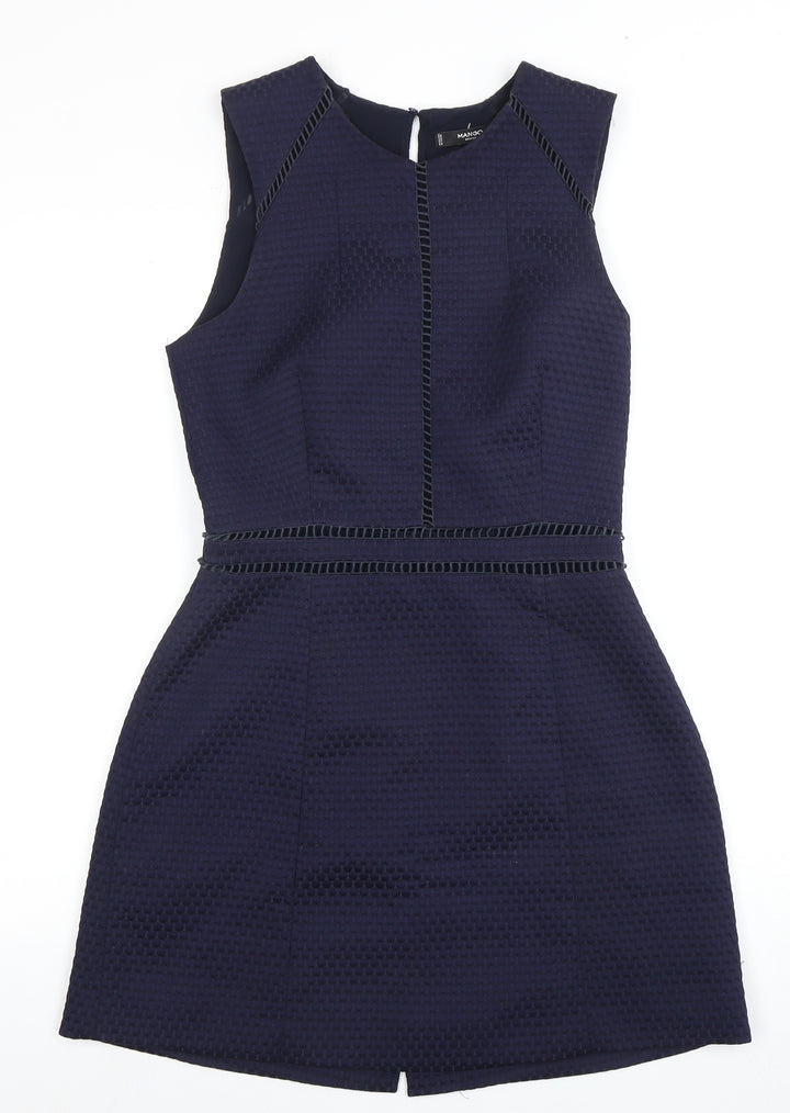 Mango Women's Blue Dress, Size 4, Sleeveless, Excellent