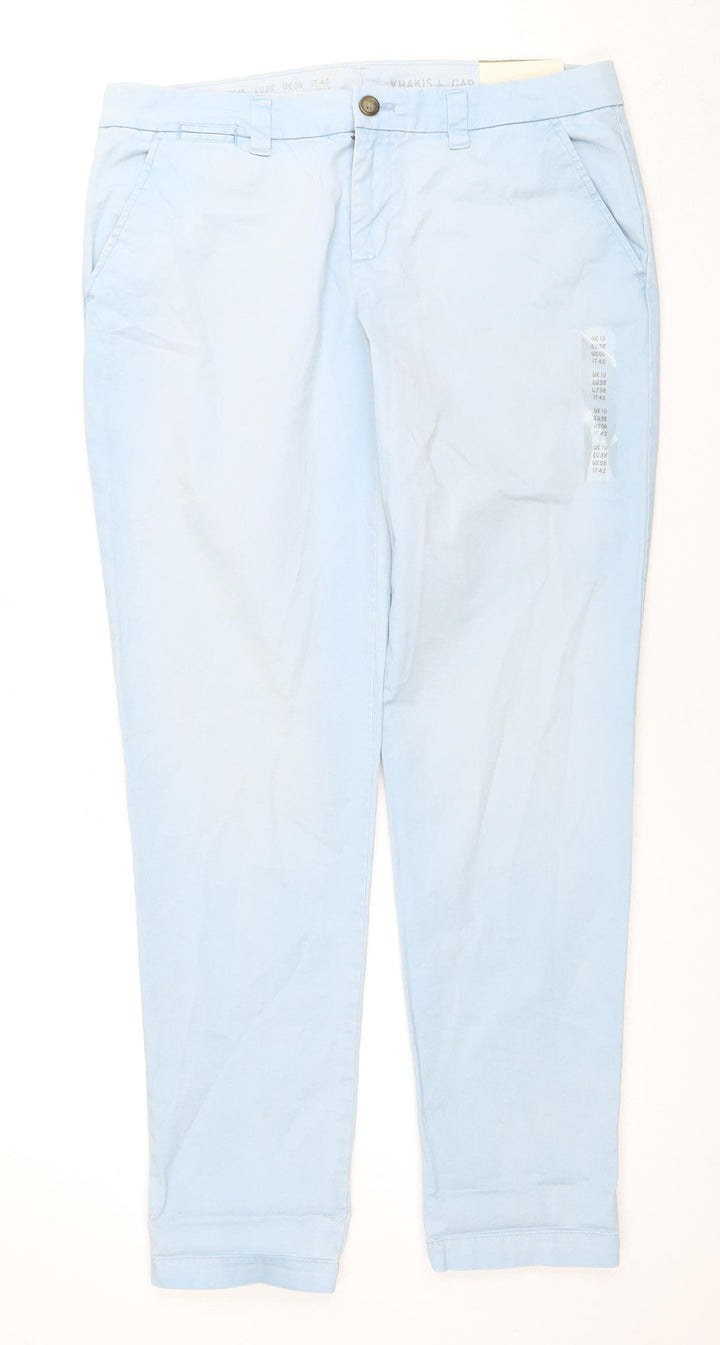 Gap Women's Blue Straight-Leg Khakis Size 10