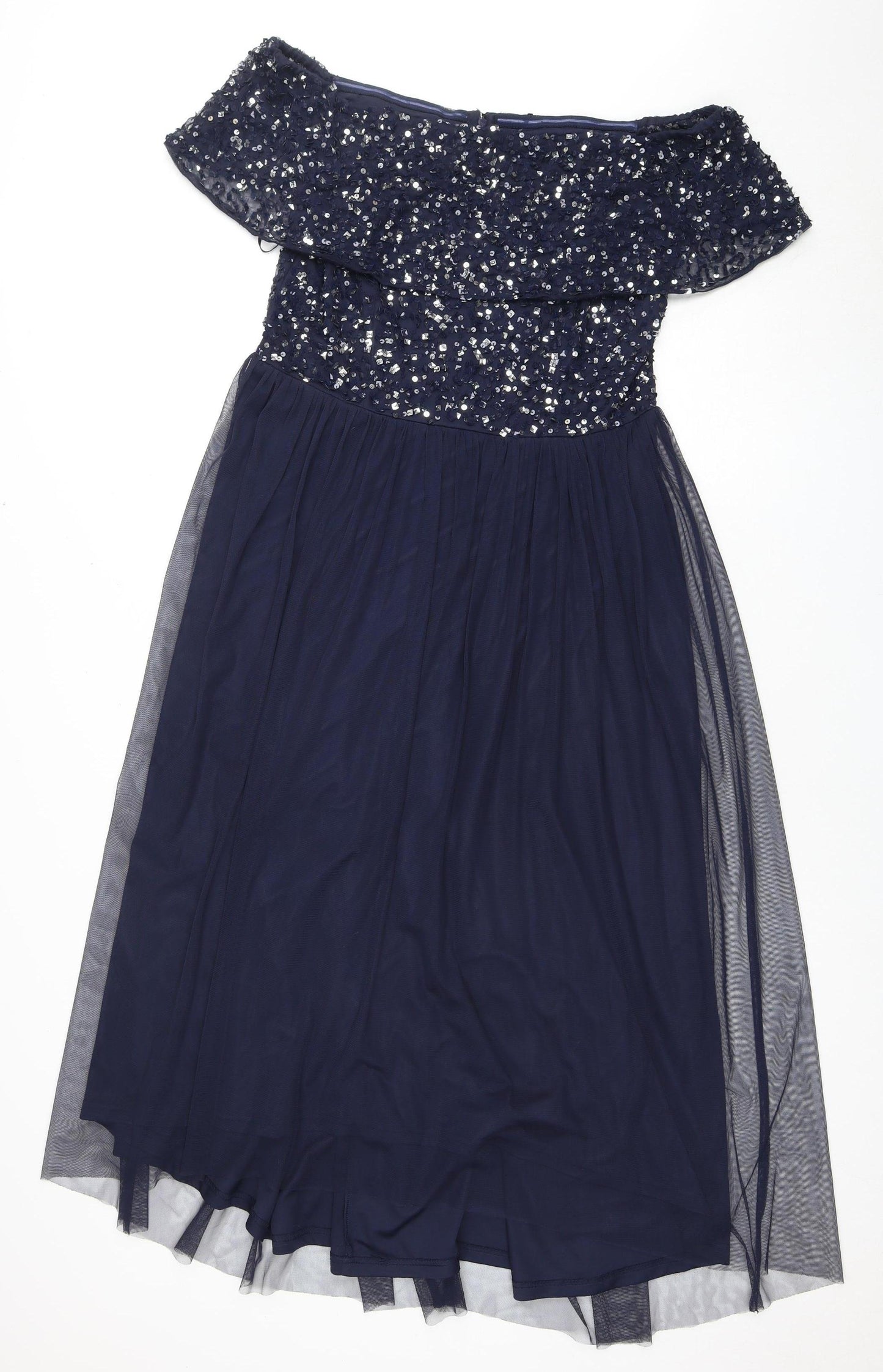 Roman Women's Blue A-Line Sequin Long Dress