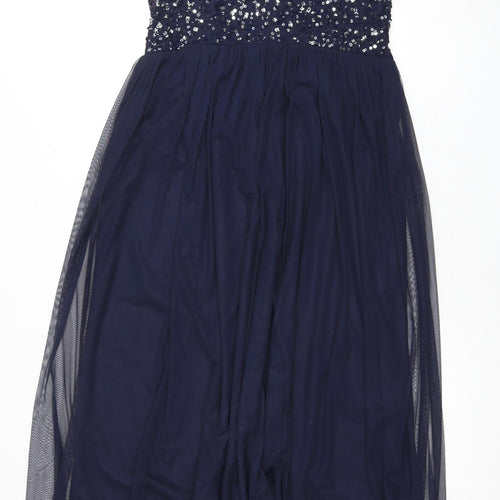 Roman Women's Blue A-Line Sequin Long Dress