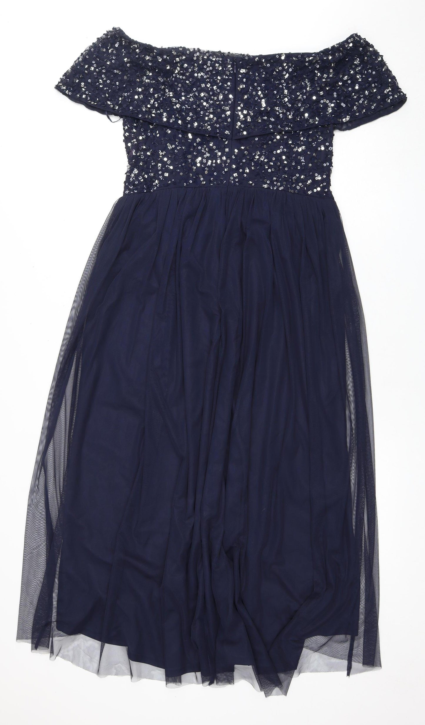 Roman Women's Blue A-Line Sequin Long Dress