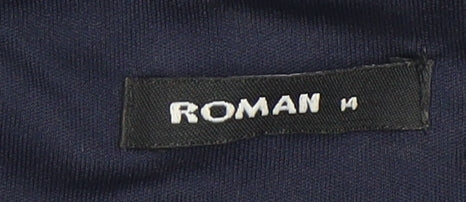 Roman Women's Blue A-Line Sequin Long Dress