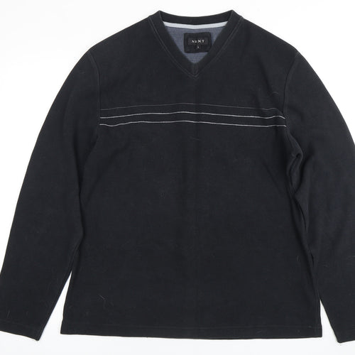 NEXT Men's Black V-Neck Pullover Jumper, L - Casual Classic