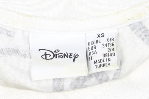 Disney Unisex Adults White XS T-Shirt Crew Neck