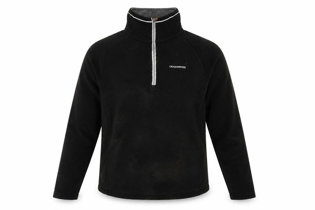 Front view of Craghoppers Men's Black Fleece Full Zip Sweatshirt S