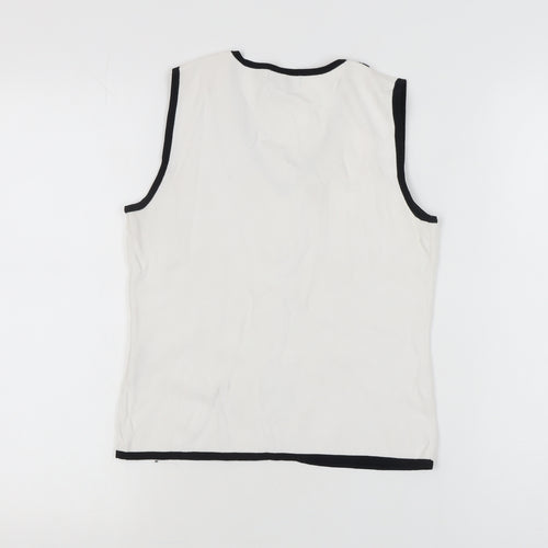 Ellie Louise Women's White Beaded Sleeveless Tank Top S