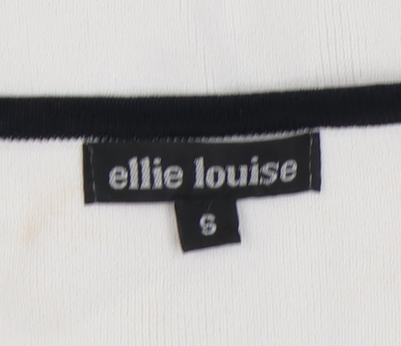 Ellie Louise Women's White Beaded Sleeveless Tank Top S