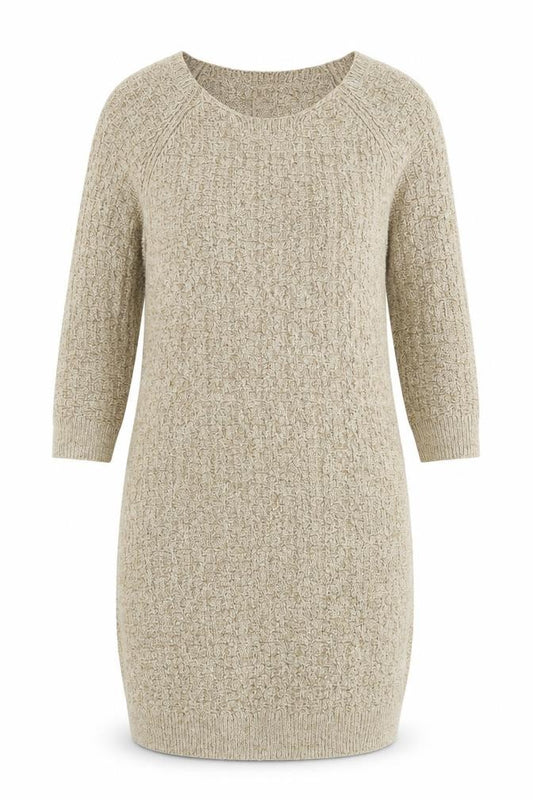 Front view of Massimo Dutti Women's Beige Jumper Dress M