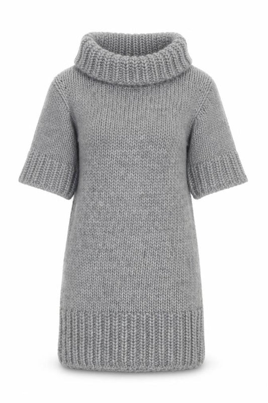 Front view of French Connection Grey Jumper Dress, Women, size 10, Knit