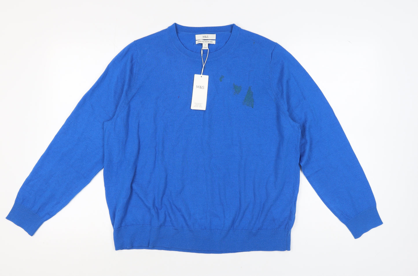 Marks and Spencer Blue Crew Neck Jumper, Size 20