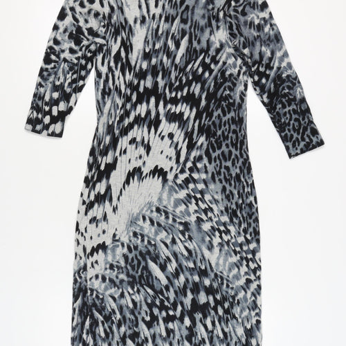 Planet Women's Grey Animal Print Sheath Dress XS
