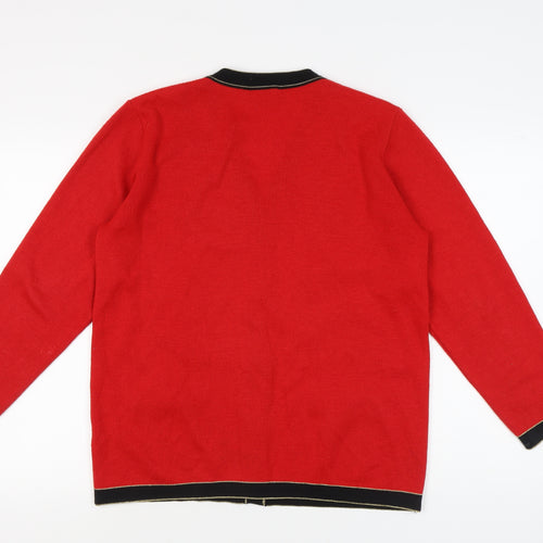 Grazia Women's Red Cardigan V-Neck Size 14