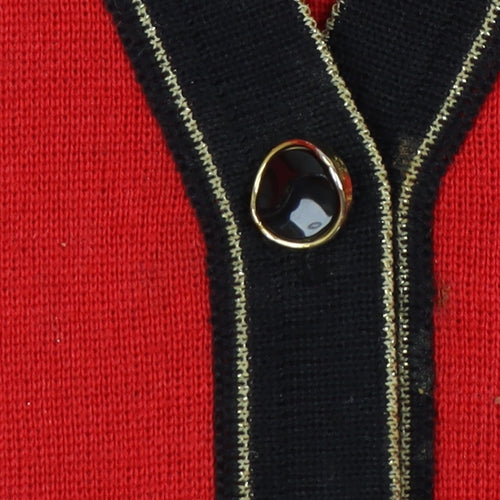 Grazia Women's Red Cardigan V-Neck Size 14