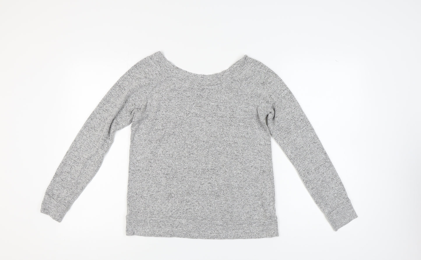 Grey V-Neck Women's Knit Sweater - Size 12