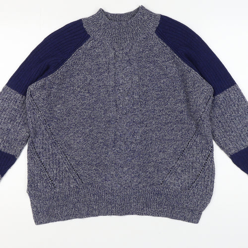 Marks and Spencer Women's Blue Knit Jumper - Size 16