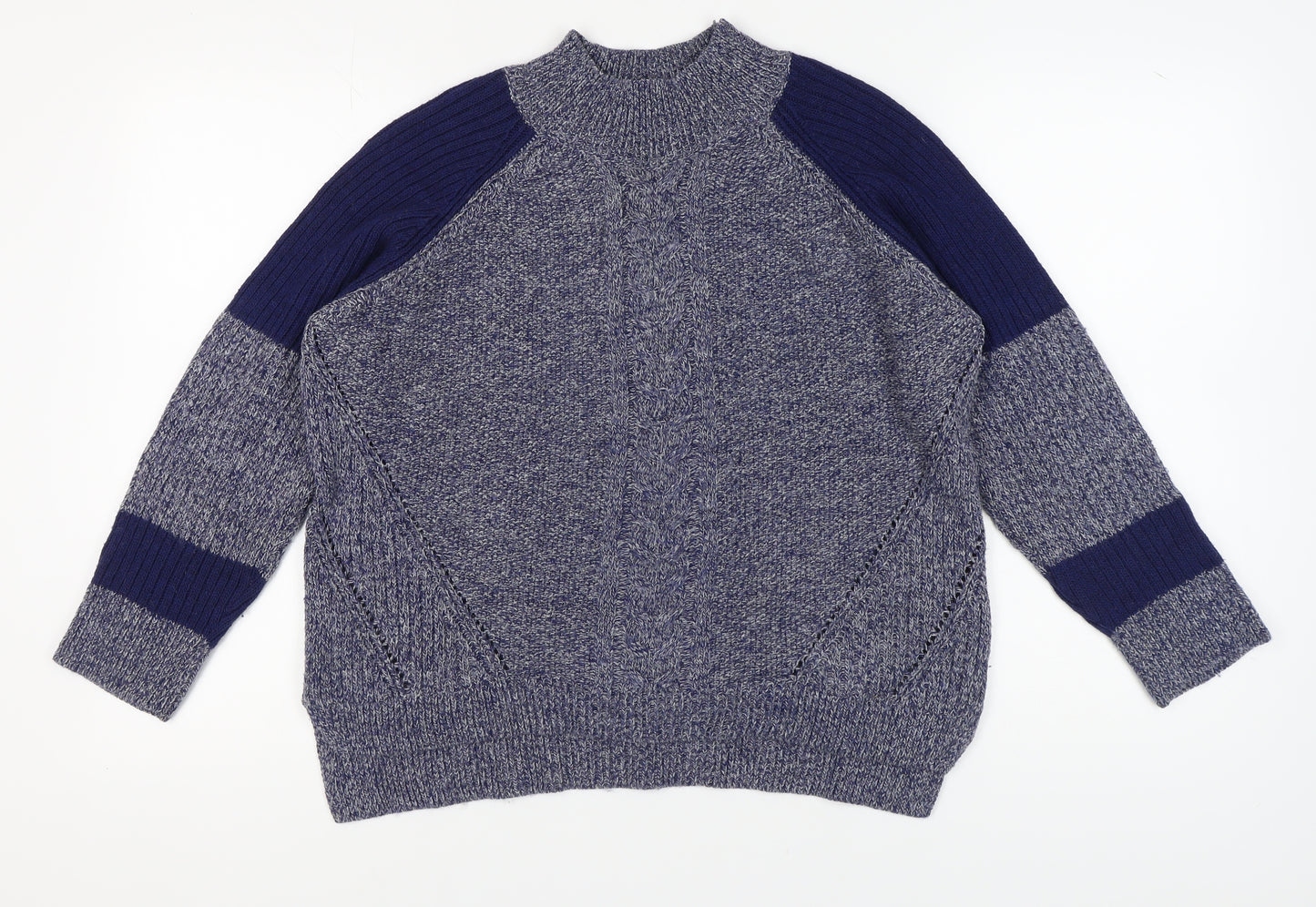 Marks and Spencer Women's Blue Knit Jumper - Size 16