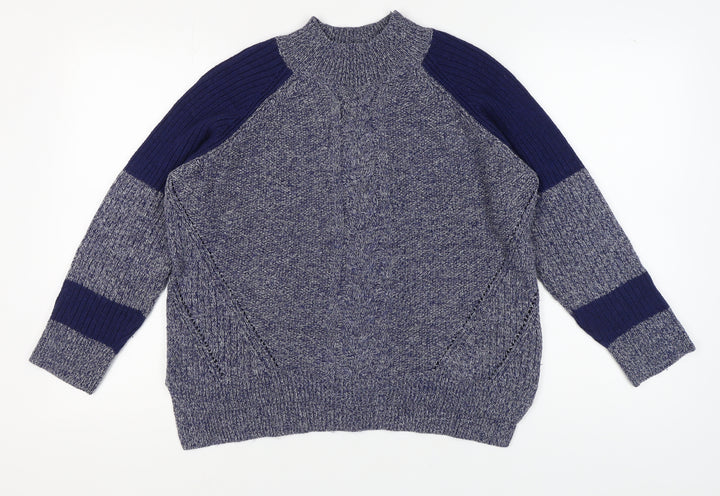 Marks and Spencer Women's Blue Knit Jumper - Size 16