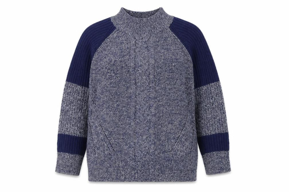Front view of Marks & Spencer Women's Blue Knit Jumper -, size 16
