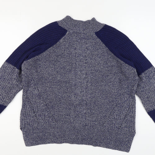 Marks and Spencer Women's Blue Knit Jumper - Size 16