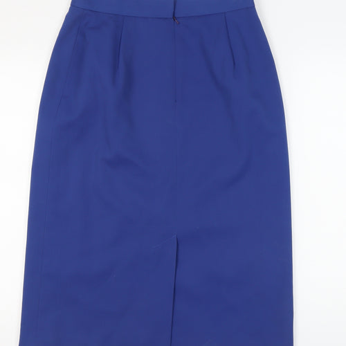 L'Anglaise Women's Blue Knee Length Pencil Skirt