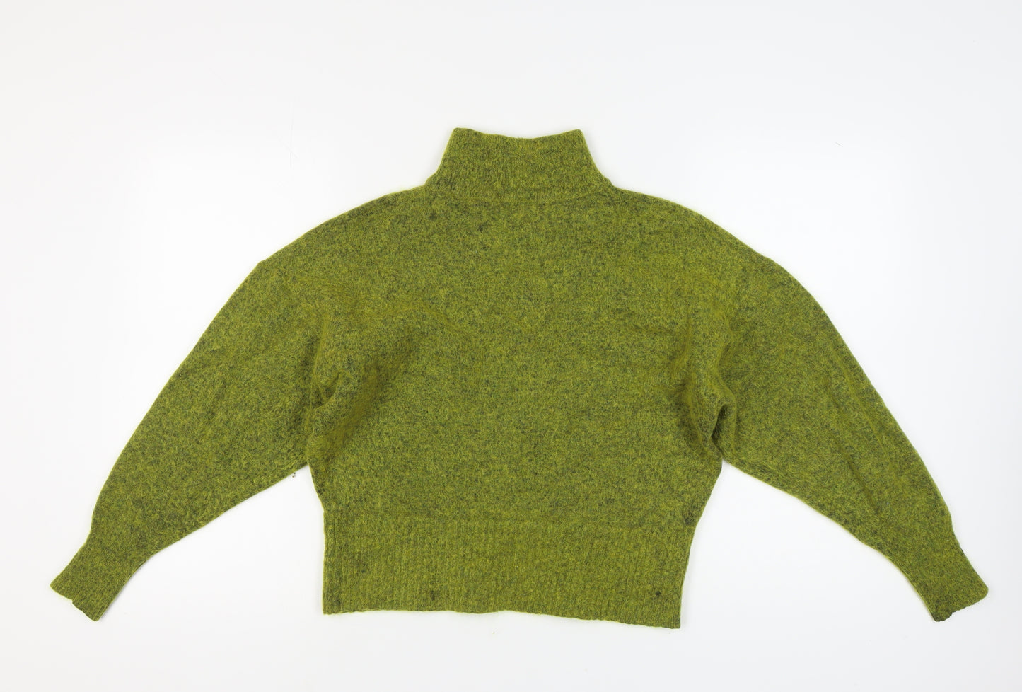 Marks and Spencer Women's Green High Neck Jumper Size 14