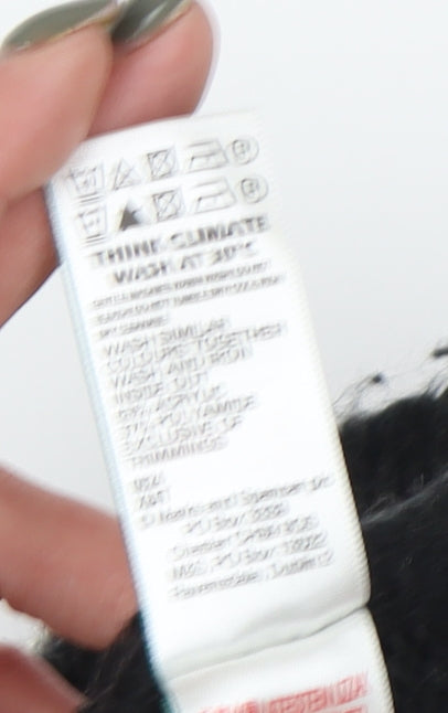 Marks and Spencer Girls Black Wool Pullover Jumper 4-5 Years