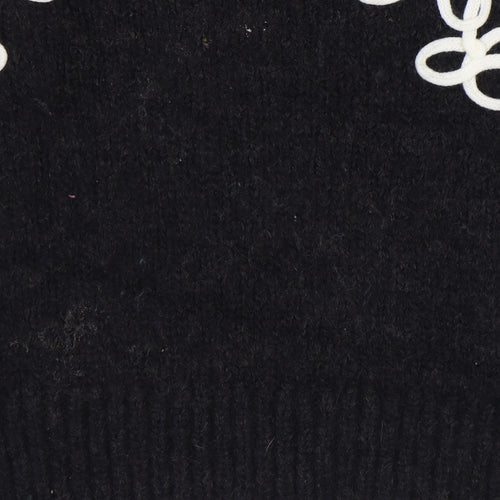 Marks and Spencer Girls Black Wool Pullover Jumper 4-5 Years