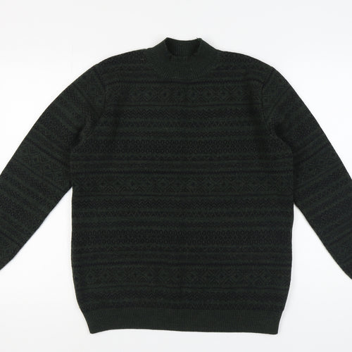 Trendyol Men's Green Pullover Jumper, Size L, Winter Knit