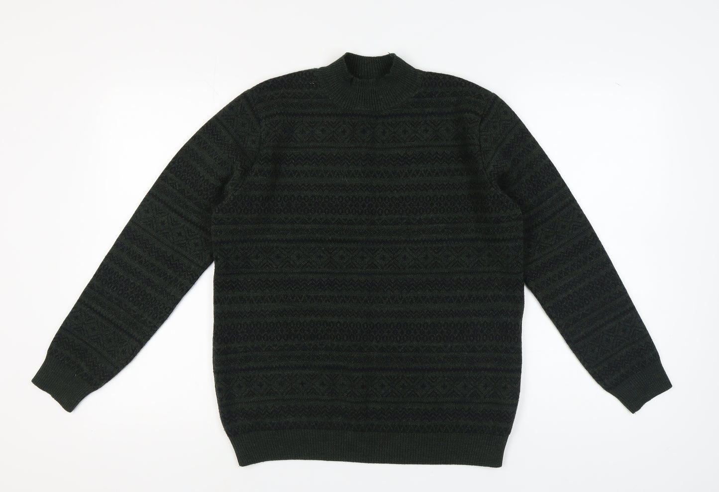 Trendyol Men's Green Pullover Jumper, Size L, Winter Knit