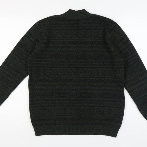 Trendyol Men's Green Pullover Jumper, Size L, Winter Knit