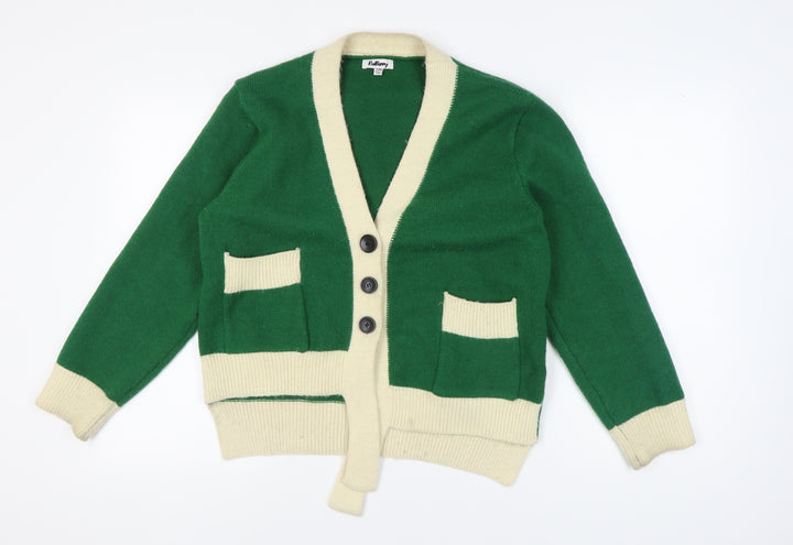 RedBerry Women's Green Cardigan S V-Neck Button Knit