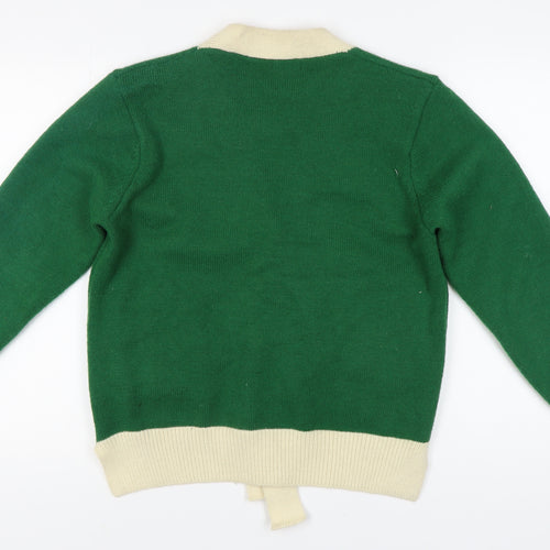 RedBerry Women's Green Cardigan S V-Neck Button Knit